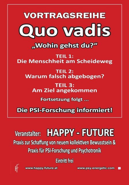 Vortragsreihe Quo vadis - Die PSI-Forschung informiert!