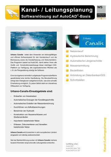 Kanal · Wasser · GIS Softwarelösungen auf AutoCAD®-Basis