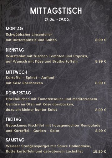 Mittagstisch Esslingen - KW 26
