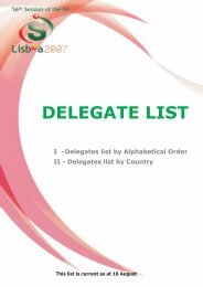 DELEGATE LIST - Tziranda