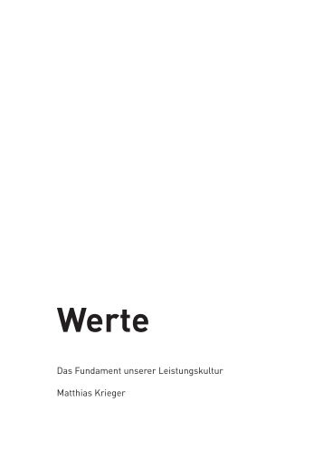 Werte - Das Fundament unserer Leistungskultur