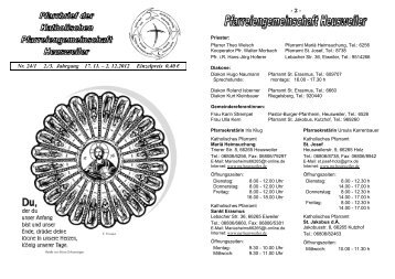 Aus St. Josef - Pfarreiengemeinschaft Heusweiler