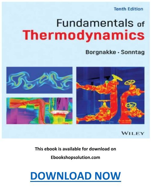 Fundamentals of Thermodynamics 10th Edition PDF