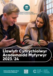 Llawlyfr Cynrychiolwyr Academaidd Myfyrwyr 2023/24