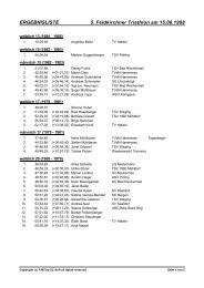 Ergebnisliste nach Klassen - Feldkirchner Triathlon