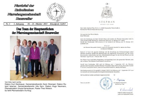 Pfarrbrief Nr. 1-1 2011 - Pfarreiengemeinschaft Heusweiler