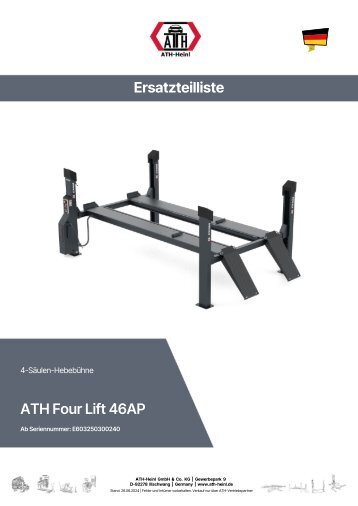 ATH-Heinl Ersatzteilliste 4-Säulen-Hebebühne ATH Four Lift 46AP_DE_EN