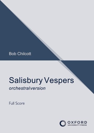 Bob Chilcott Salisbury Vespers Orchestral Full Score
