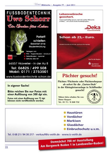 Unser Blättsche · Ausgabe 77 · Juni 2011 - VDesign Agentur für ...