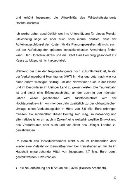 Rede von Landrat Ulrich Krebs zur Einbringung ... - Hochtaunuskreis