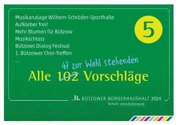 Vorschlagsheft 5. Bürgerhaushalt 