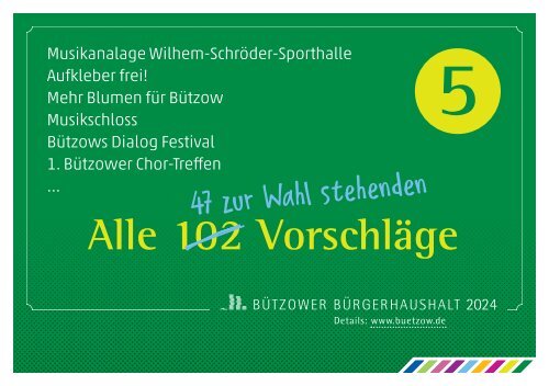 Vorschlagsheft 5. Bürgerhaushalt 