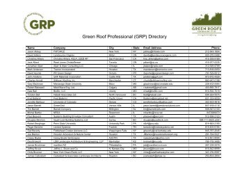 (GRP) Directory - Green Roofs for Healthy Cities