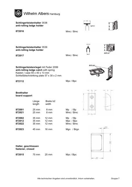 Schlingerleistenhalter 3538 anti-rolling ledge holder 872016 Mmc ...