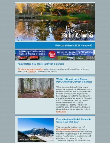 Travelling in British Columbia Issue 60 - Feb Mar 2024
