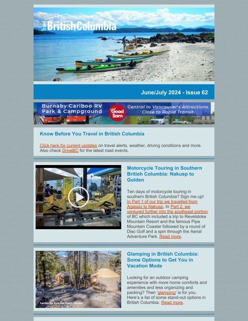 Travelling in British Columbia Issue 62 - Jun - Jul 2024