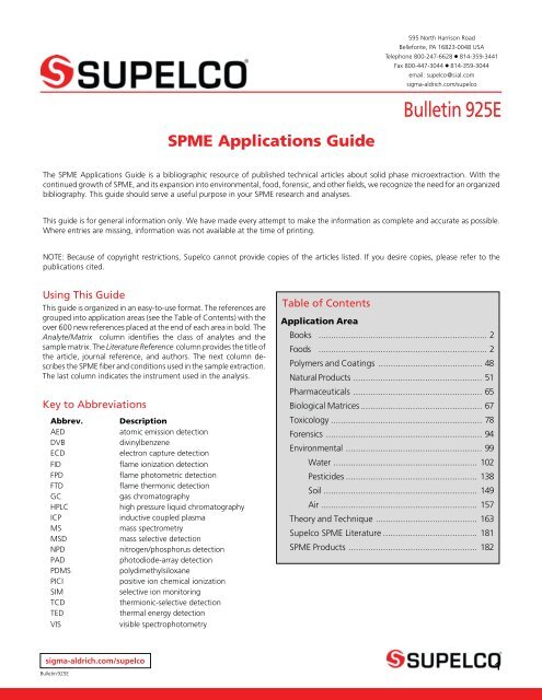 SPME Applications Guide - Labicom