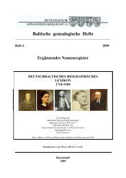 Baltische genealogische Hefte Herausgeber Deutsch ... - DBGG