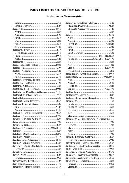 Baltische genealogische Hefte Herausgeber Deutsch ... - DBGG