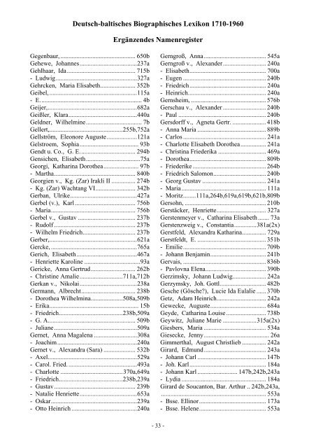 Baltische genealogische Hefte Herausgeber Deutsch ... - DBGG