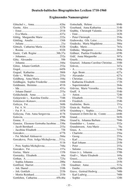 Baltische genealogische Hefte Herausgeber Deutsch ... - DBGG