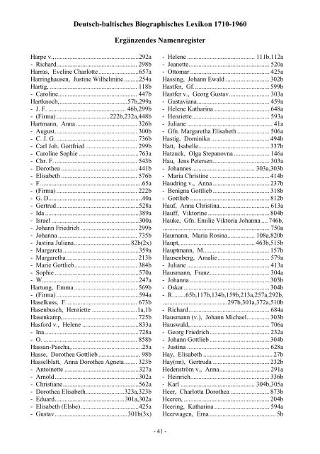 Baltische genealogische Hefte Herausgeber Deutsch ... - DBGG