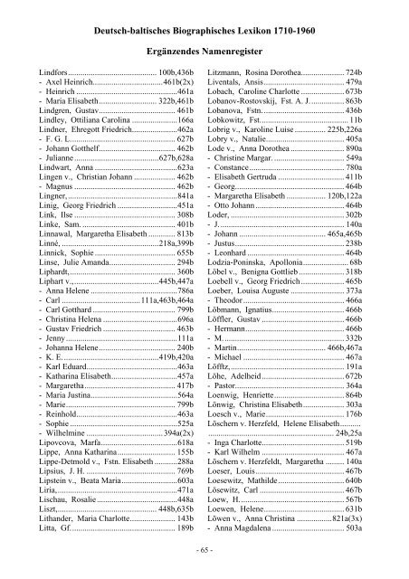 Baltische genealogische Hefte Herausgeber Deutsch ... - DBGG