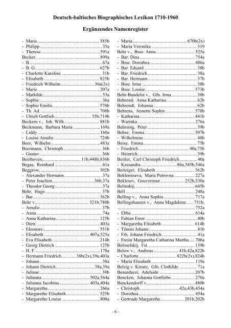 Baltische genealogische Hefte Herausgeber Deutsch ... - DBGG