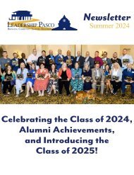 Leadership Pasco Newsletter - Summer 2024