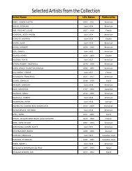 Selected Artists from the Collection - College of William and Mary