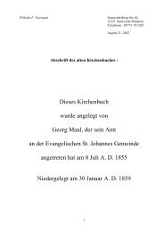 Abschrift des alten Kirchenbuches - Amerikanetz