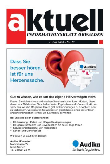 Aktuell Obwalden | KW 27 | 4. Juli 2024