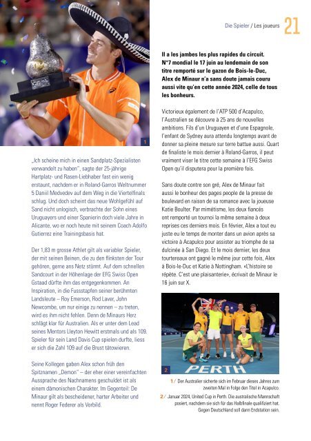 Le magazine officiel du EFG Swiss Open Gstaad 2024