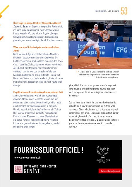 Le magazine officiel du EFG Swiss Open Gstaad 2024