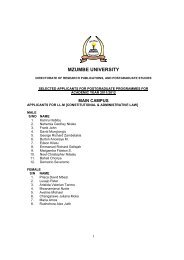 SELECTED postraduate 2011 - 2012. - Mzumbe University