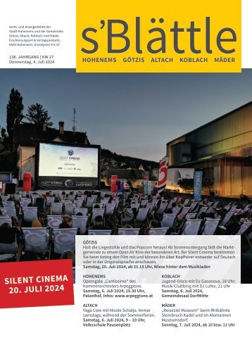 s'Blättle Nr. 27 - Do, 4. Juli 2024