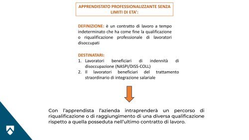 CONTRATTO DI APPRENDISTATO - normativa vigente