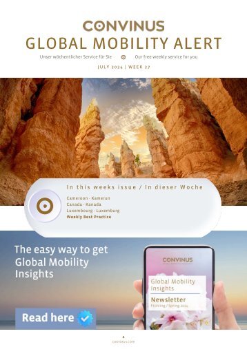 CONVINUS Global Mobility Alert - Week 27.2024