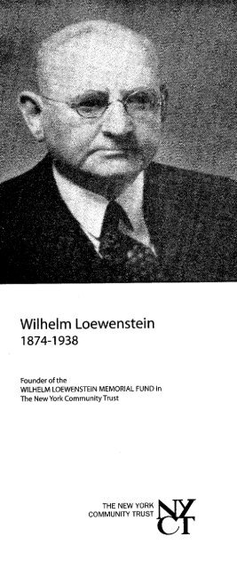 Wilhelm Loewenstein - The New York Community Trust