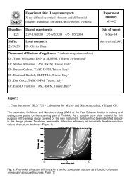 Experiment title: (Long term report) X-ray diffractive ... - Index of - ESRF