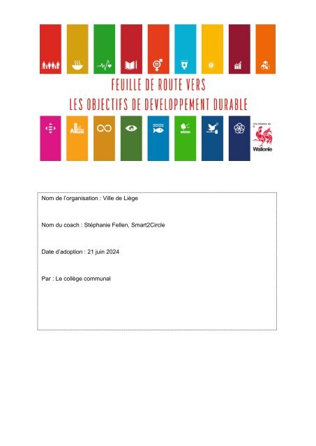Feuille de route ODD - Ville de Liège