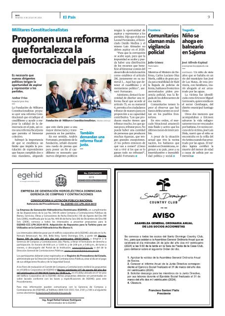 Edición impresa, martes 09 de julio de 2024