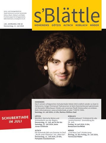 s'Blättle Nr. 28 - Do, 11. Juli 2024