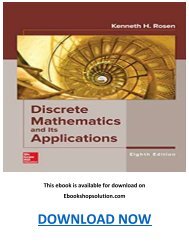 Discrete Mathematics and Its Applications 8th Edition PDF