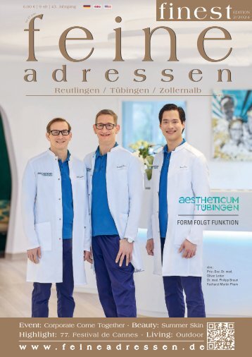 »feine adressen – finest« – Edition Reutlingen/Tübingen/Zollernalb II/2024