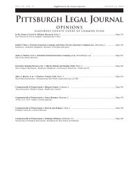 Pittsburgh Legal Journal Opinions - Allegheny County Bar Association