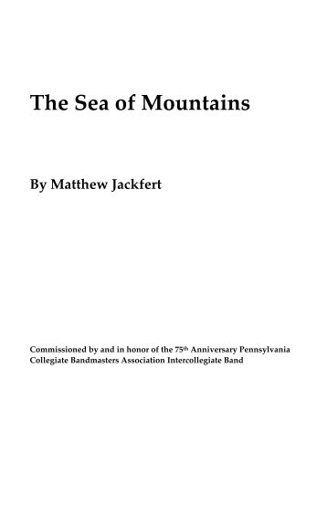 Sea of Mountains 11 - COVER + SCORE