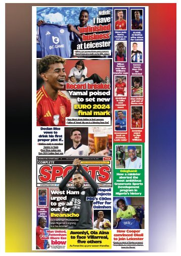 COMPLETE SPORTS - SATURDAY, JULY 13, 2024