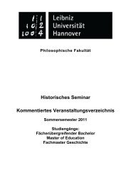 Historisches Seminar Kommentiertes Veranstaltungsverzeichnis