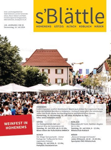 s'Blättle Nr. 29 - Do, 18. Juli 2024